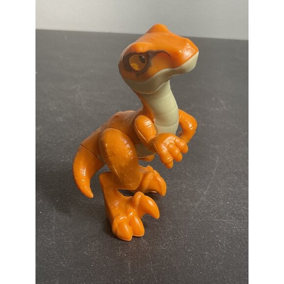 Jurassic World Mini Orange Velociraptor Dinosaur Figure Toy Collectible - Picture 1 of 5